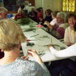 Making Palm Crosses to send to companion diocese